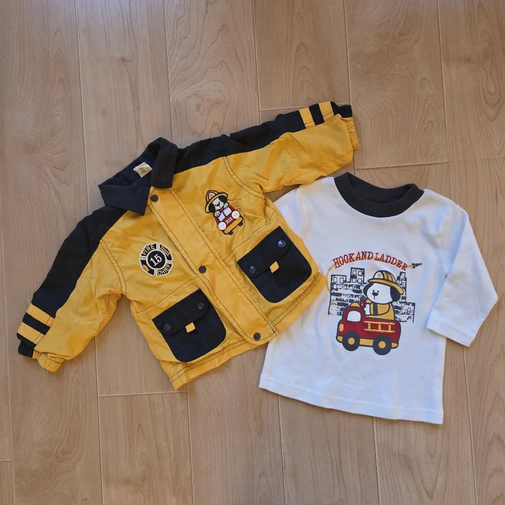 B.T. Kids Fire Chief fireman dog 2-piece set, jacket and long sleeved top